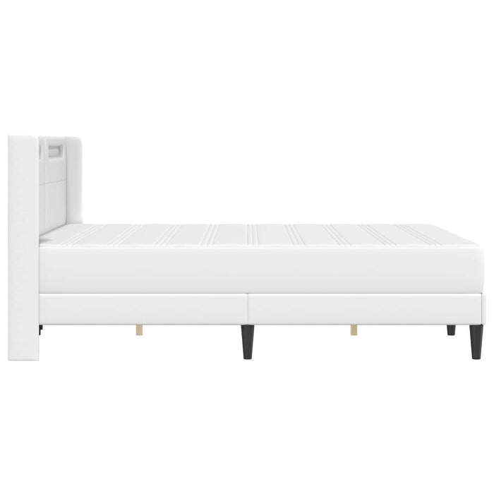 Cadru de pat cu saltea Alb 120 x 190 cm Piele artificială - WALTI WALTI