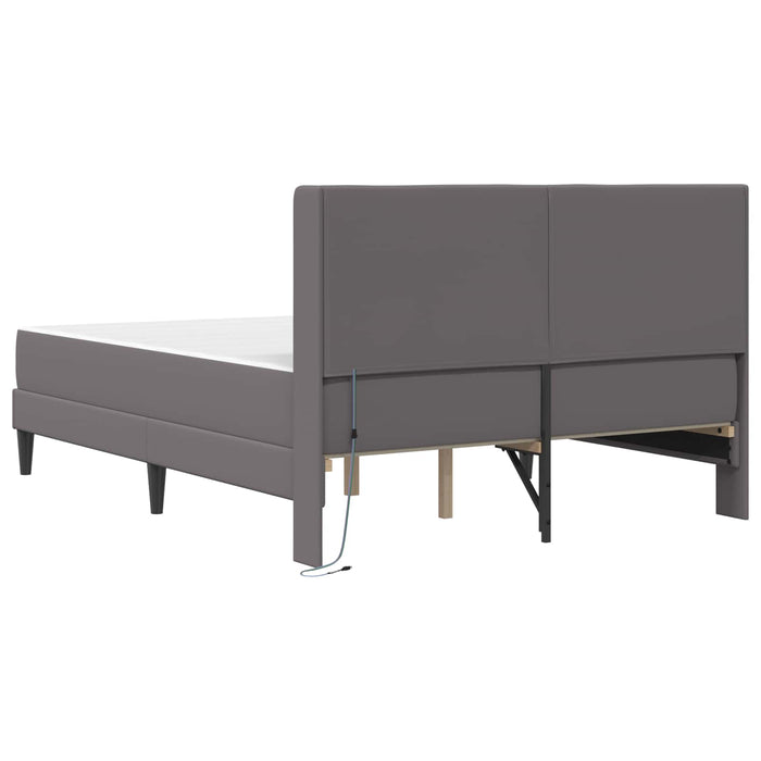 Cadru de pat cu saltea Gri 120 x 200 cm Piele artificială - WALTI WALTI