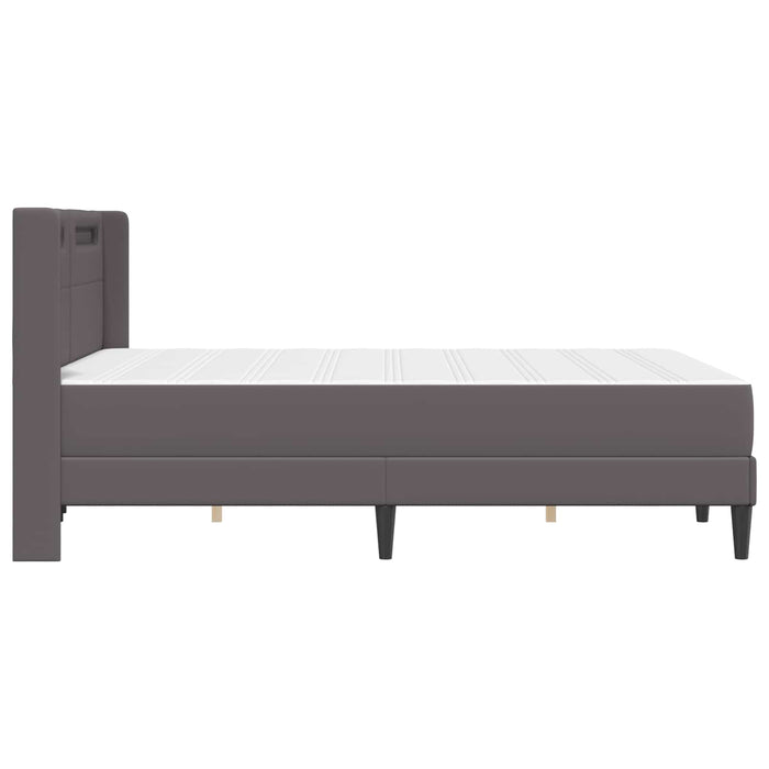 Cadru de pat cu saltea Gri 140 x 190 cm Piele artificială - WALTI WALTI