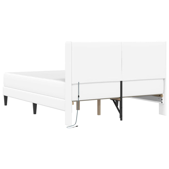 Cadru de pat cu saltea Alb 140 x 190 cm Piele artificială - WALTI WALTI