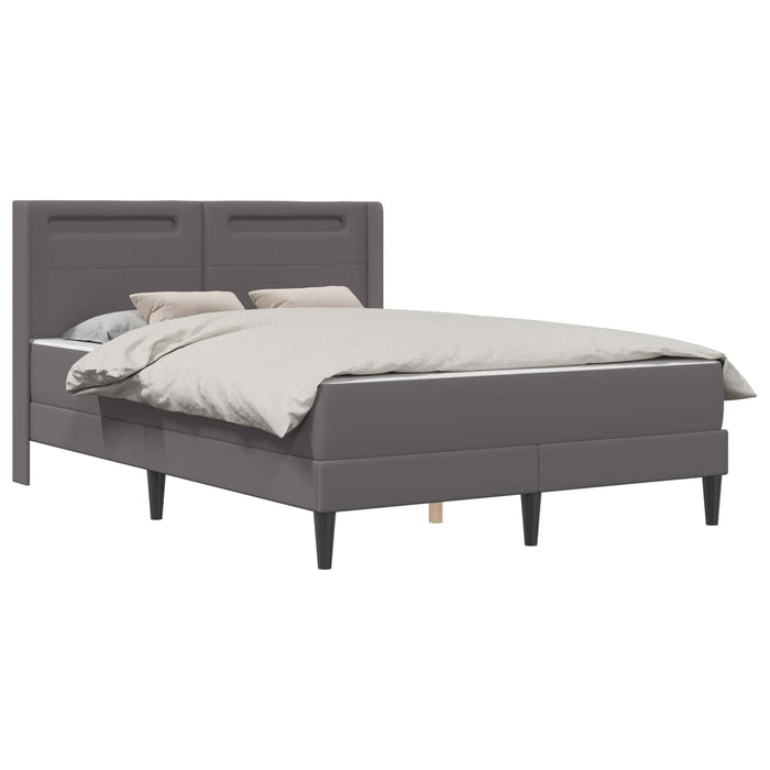 Cadru de pat cu saltea Gri 140 x 200 cm Piele artificială - WALTI WALTI