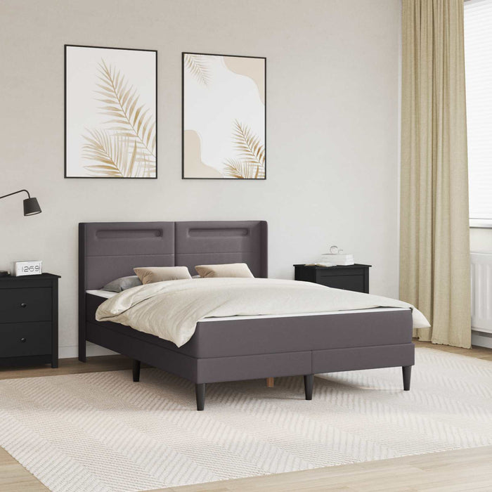 Cadru de pat cu saltea Gri 160 x 200 cm Piele artificială - WALTI WALTI