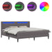 Cadru de pat cu saltea Gri 200 x 200 cm Piele artificială - WALTI WALTI