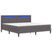 Cadru de pat cu saltea Gri 200 x 200 cm Piele artificială - WALTI WALTI