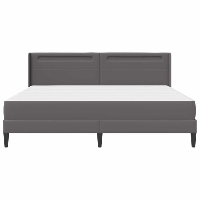 Cadru de pat cu saltea Gri 200 x 200 cm Piele artificială - WALTI WALTI