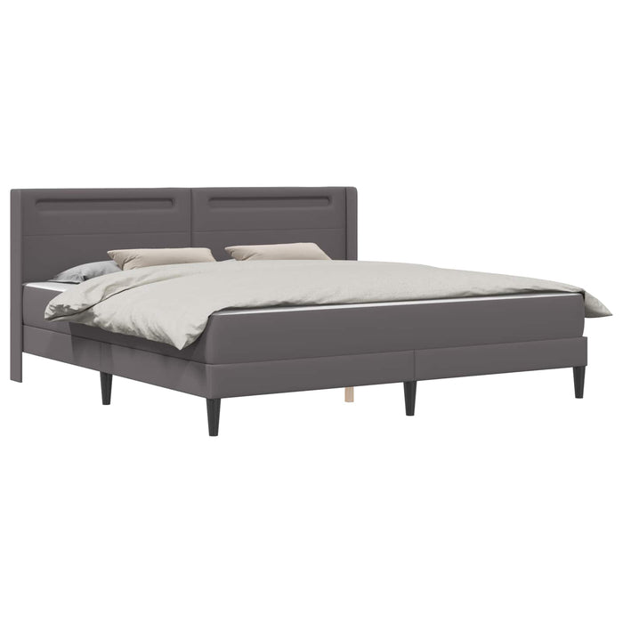 Cadru de pat cu saltea Gri 200 x 200 cm Piele artificială - WALTI WALTI
