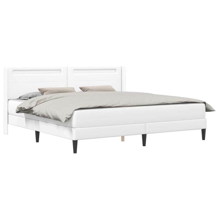 Cadru de pat cu saltea Alb 200 x 200 cm Piele artificială - WALTI WALTI