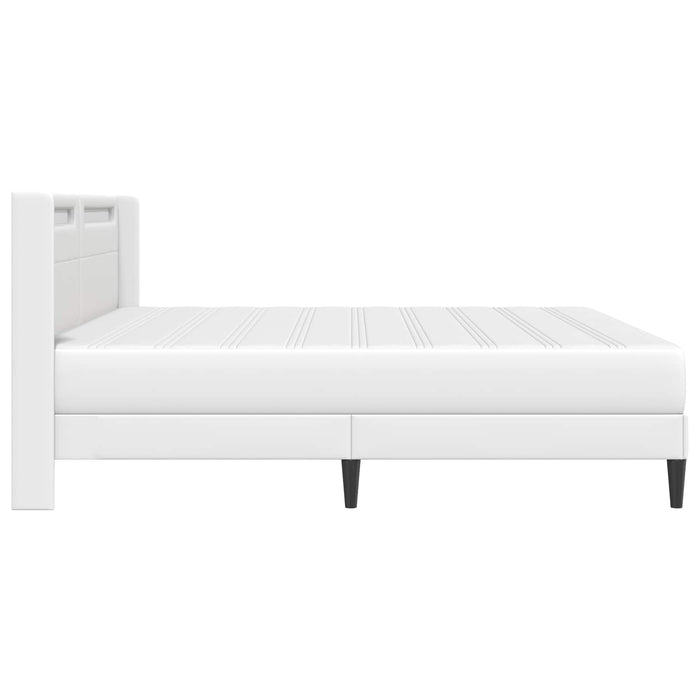 Cadru de pat cu saltea Alb 200 x 200 cm Piele artificială - WALTI WALTI