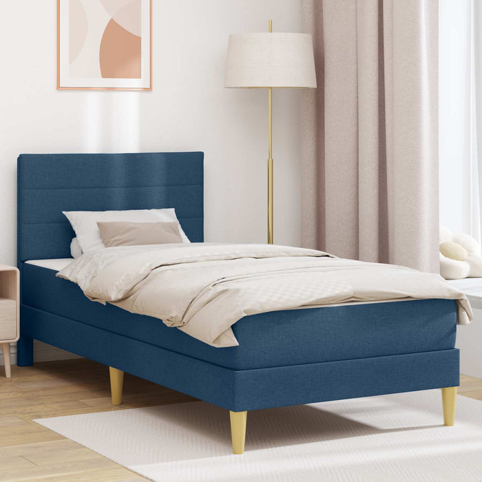 Cadru de pat albastru 100 x 200 cm Poliester - WALTI WALTI