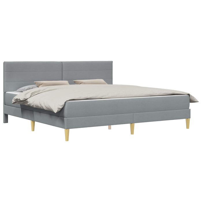 Cadru de pat Gri deschis 200 x 200 cm Poliester - WALTI WALTI