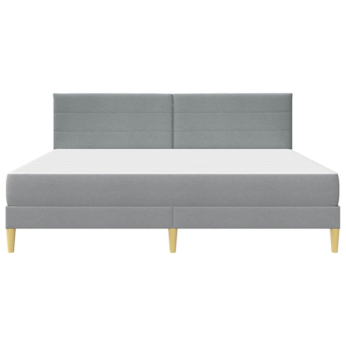 Cadru de pat Gri deschis 200 x 200 cm Poliester - WALTI WALTI