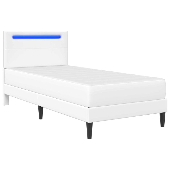 Cadru de pat cu benzi LED Alb 90 x 200 cm Piele artificială WALTI