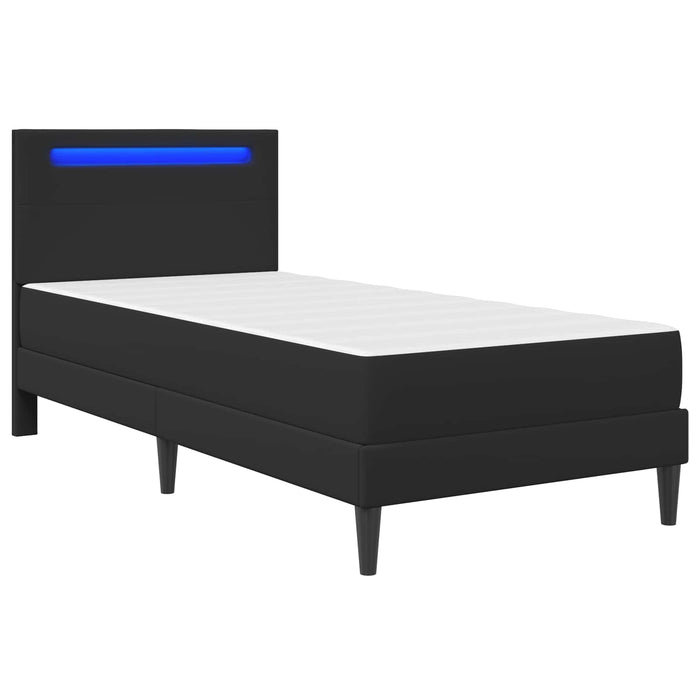 Cadru de pat cu benzi LED Negru 100 x 200 cm Piele artificială WALTI
