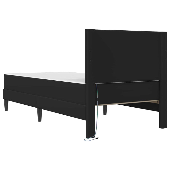 Cadru de pat cu benzi LED Negru 100 x 200 cm Piele artificială WALTI