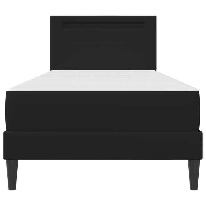Cadru de pat cu benzi LED Negru 100 x 200 cm Piele artificială WALTI