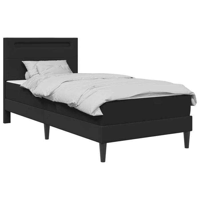 Cadru de pat cu benzi LED Negru 100 x 200 cm Piele artificială WALTI