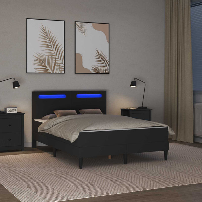Cadru de pat cu benzi LED cu headboard 2 pcs Piele artificială - WALTI WALTI