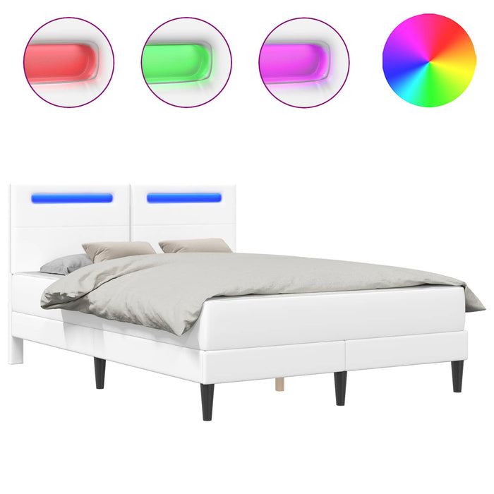 Cadru de pat cu benzi LED cu headboard 2 pcs Piele artificială - WALTI WALTI