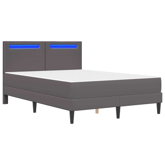 Cadru de pat cu benzi LED Gri 120 x 200 cm Piele artificială - WALTI WALTI