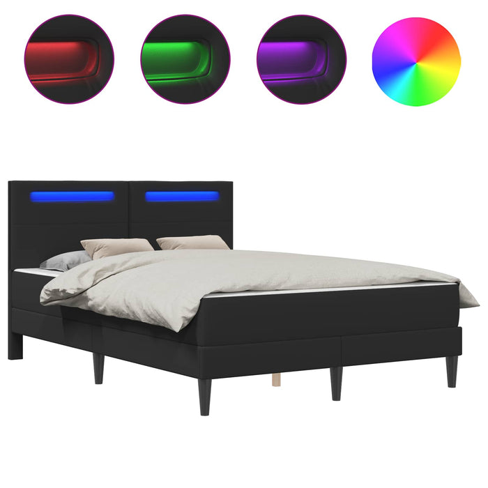 Cadru de pat cu benzi LED Negru 120 x 200 cm Piele artificială - WALTI WALTI
