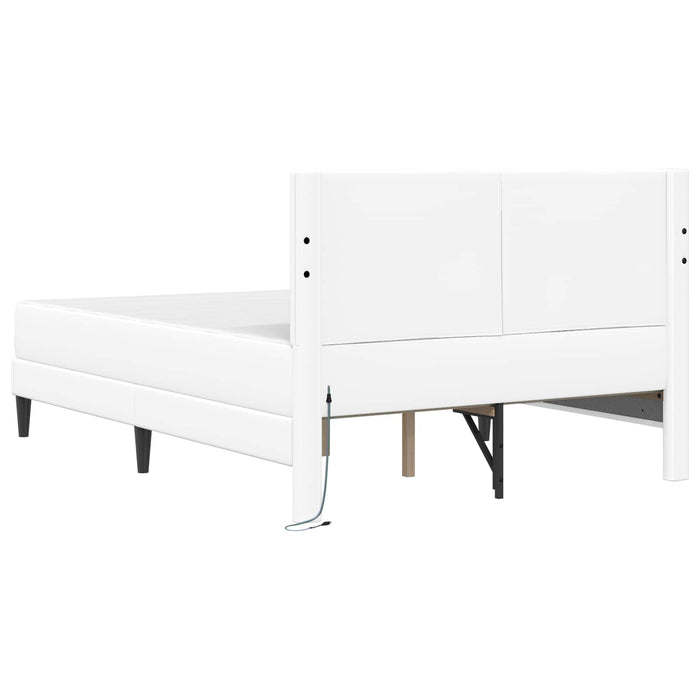 Cadru de pat cu benzi LED Alb 120 x 200 cm Piele artificială - WALTI WALTI