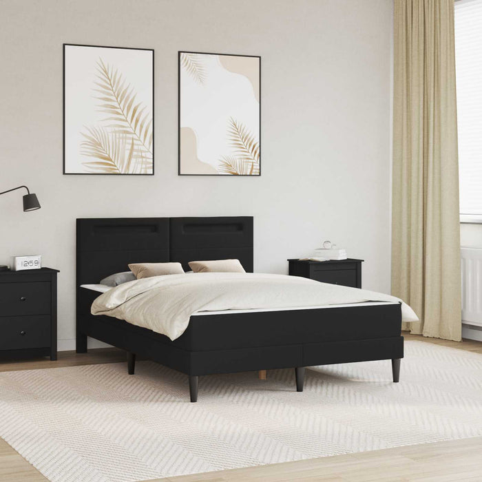 Cadru de pat cu benzi LED Negru 140 x 200 cm Piele artificială - WALTI WALTI