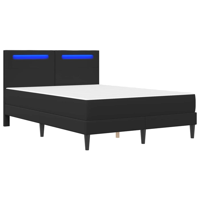 Cadru de pat cu benzi LED Negru 140 x 200 cm Piele artificială - WALTI WALTI