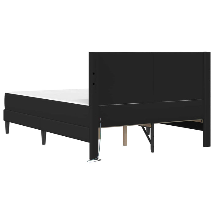 Cadru de pat cu benzi LED Negru 140 x 200 cm Piele artificială - WALTI WALTI