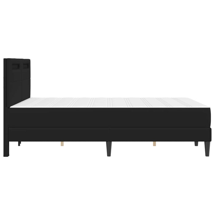 Cadru de pat cu benzi LED Negru 160 x 200 cm Piele artificială - WALTI WALTI