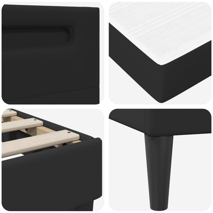 Cadru de pat cu benzi LED Negru 180 x 200 cm Piele artificială WALTI