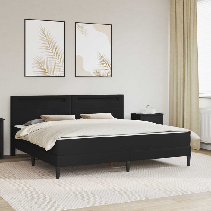 Cadru de pat cu benzi LED Negru 180 x 200 cm Piele artificială WALTI