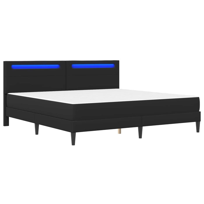 Cadru de pat cu benzi LED Negru 180 x 200 cm Piele artificială WALTI