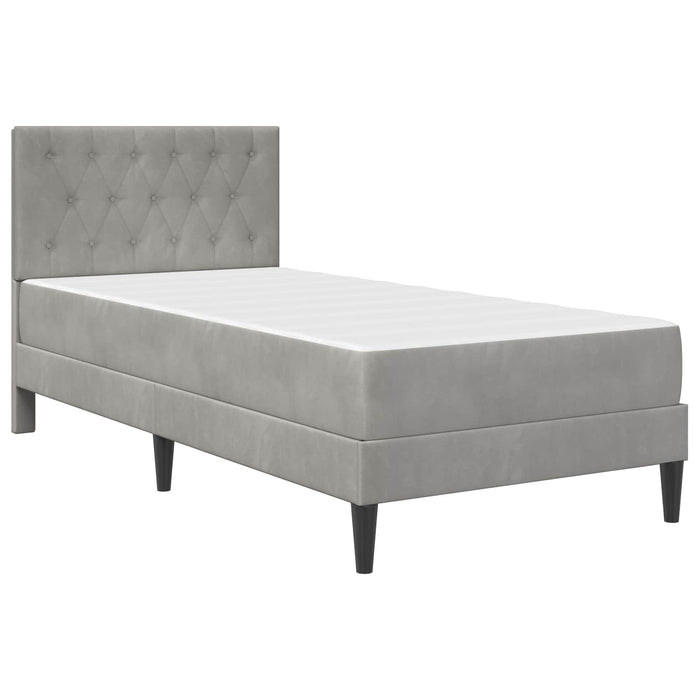 Cadru de pat cu saltea Gri deschis 90 x 190 cm Catifea - WALTI WALTI