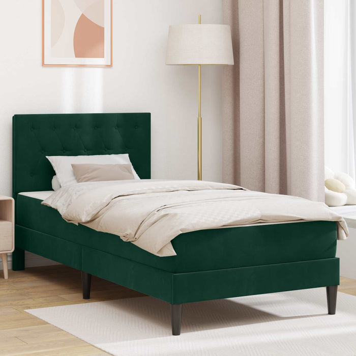 Cadru de pat cu saltea Verde închis 90 x 190 cm Catifea - WALTI WALTI