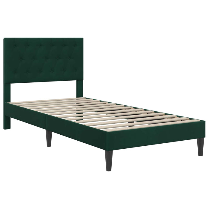 Cadru de pat cu saltea Verde închis 90 x 190 cm Catifea - WALTI WALTI