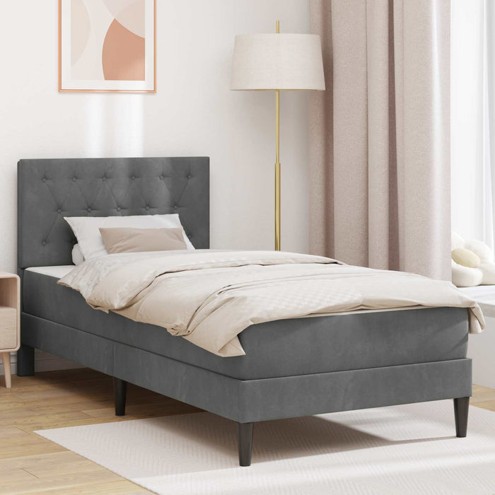 Cadru de pat cu saltea Gri închis 90 x 200 cm Catifea - WALTI WALTI
