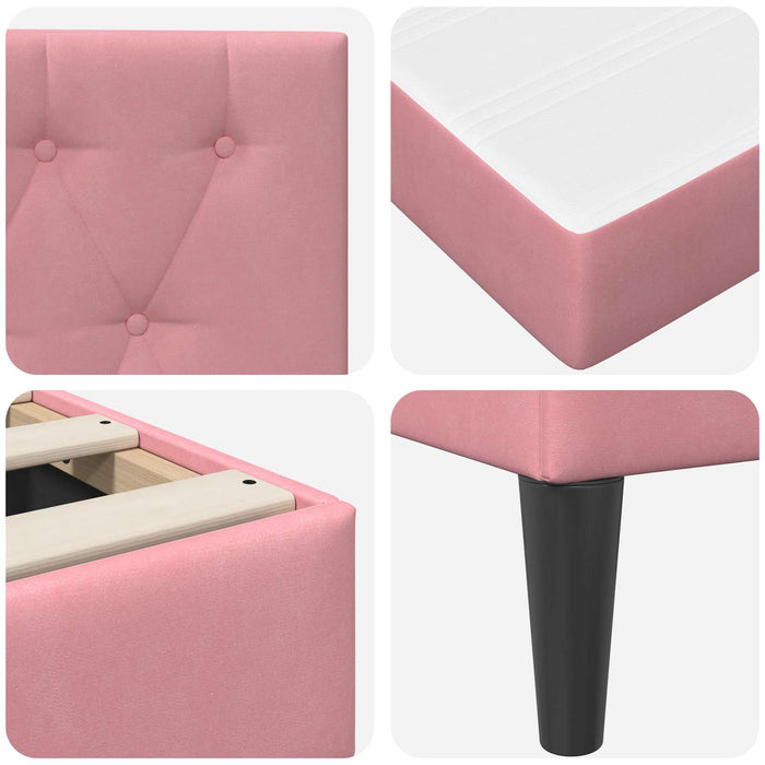 Cadru de pat cu saltea cu headboard Roz 90 x 200 cm Catifea - WALTI WALTI