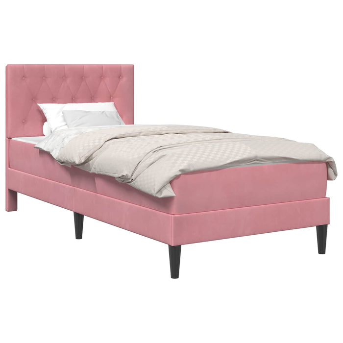 Cadru de pat cu saltea cu headboard Roz 90 x 200 cm Catifea - WALTI WALTI
