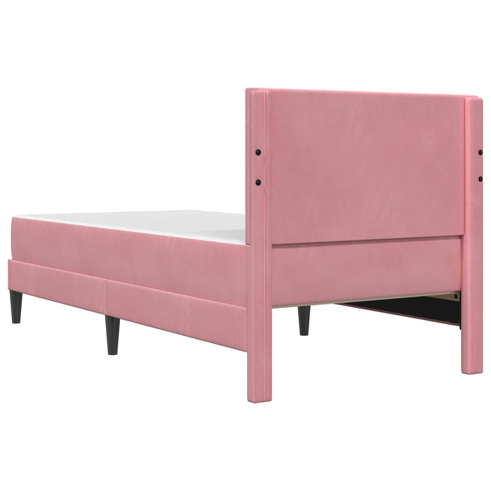 Cadru de pat cu saltea cu headboard Roz 90 x 200 cm Catifea - WALTI WALTI