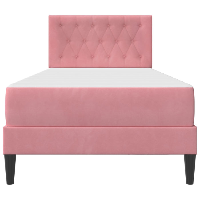 Cadru de pat cu saltea cu headboard Roz 90 x 200 cm Catifea - WALTI WALTI