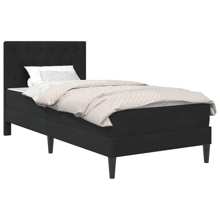 Cadru de pat cu saltea cu headboard Negru 90 x 200 cm Catifea - WALTI WALTI