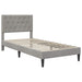Cadru de pat cu saltea Gri deschis 100 x 200 cm Catifea - WALTI WALTI