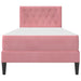 Cadru de pat cu saltea cu headboard Roz 100 x 200 cm Catifea - WALTI WALTI