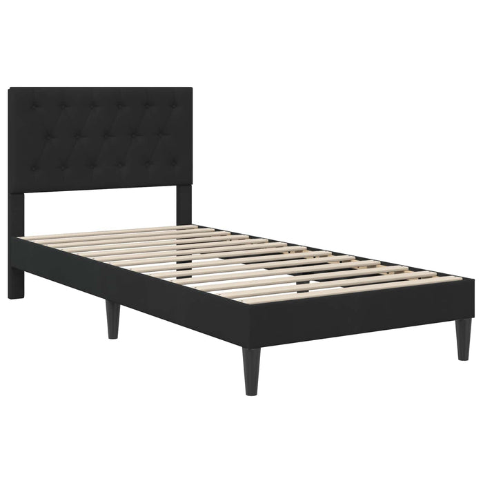 Cadru de pat cu saltea cu headboard Negru 100 x 200 cm Catifea - WALTI WALTI