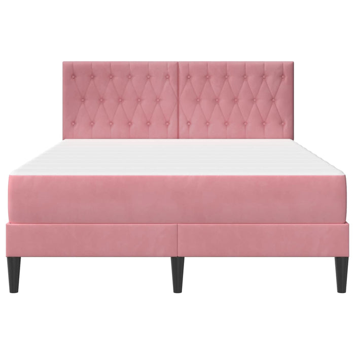 Cadru de pat cu saltea vidaXL Roz Roz 120 x 190 cm Catifea - WALTI WALTI