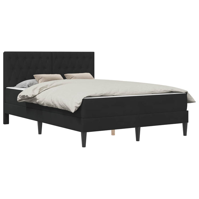 Cadru de pat cu saltea vidaXL Negru Negru 120 x 190 cm Catifea - WALTI WALTI