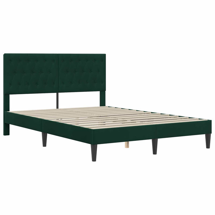 Cadru de pat cu saltea Verde închis 120 x 200 cm Catifea - WALTI WALTI