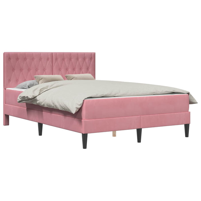Cadru de pat cu saltea cu headboard Roz 120 x 200 cm Catifea - WALTI WALTI