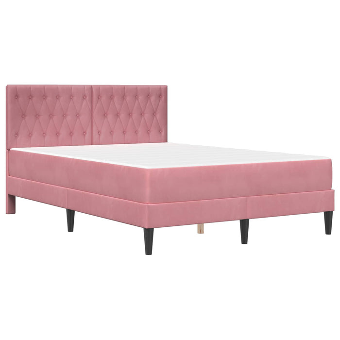 Cadru de pat cu saltea cu headboard Roz 120 x 200 cm Catifea - WALTI WALTI