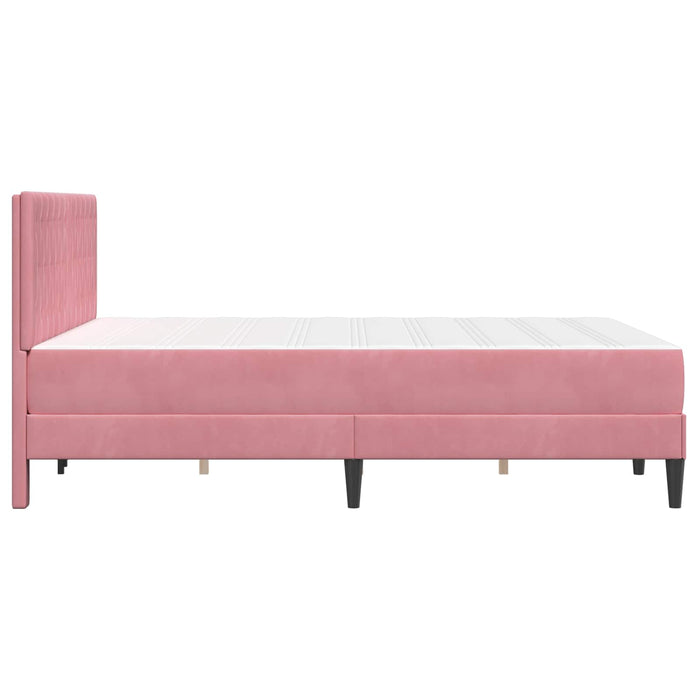 Cadru de pat cu saltea cu headboard Roz 140 x 190 cm Catifea - WALTI WALTI